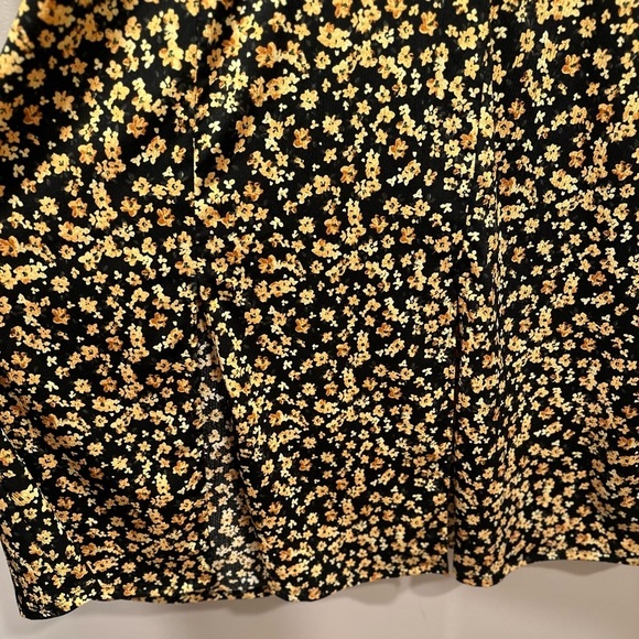 TOPSHOP V-Neck Floral Textured Midi Dress Long Sleeve Sun Dress Slits Puff NWT - Picture 10 of 13